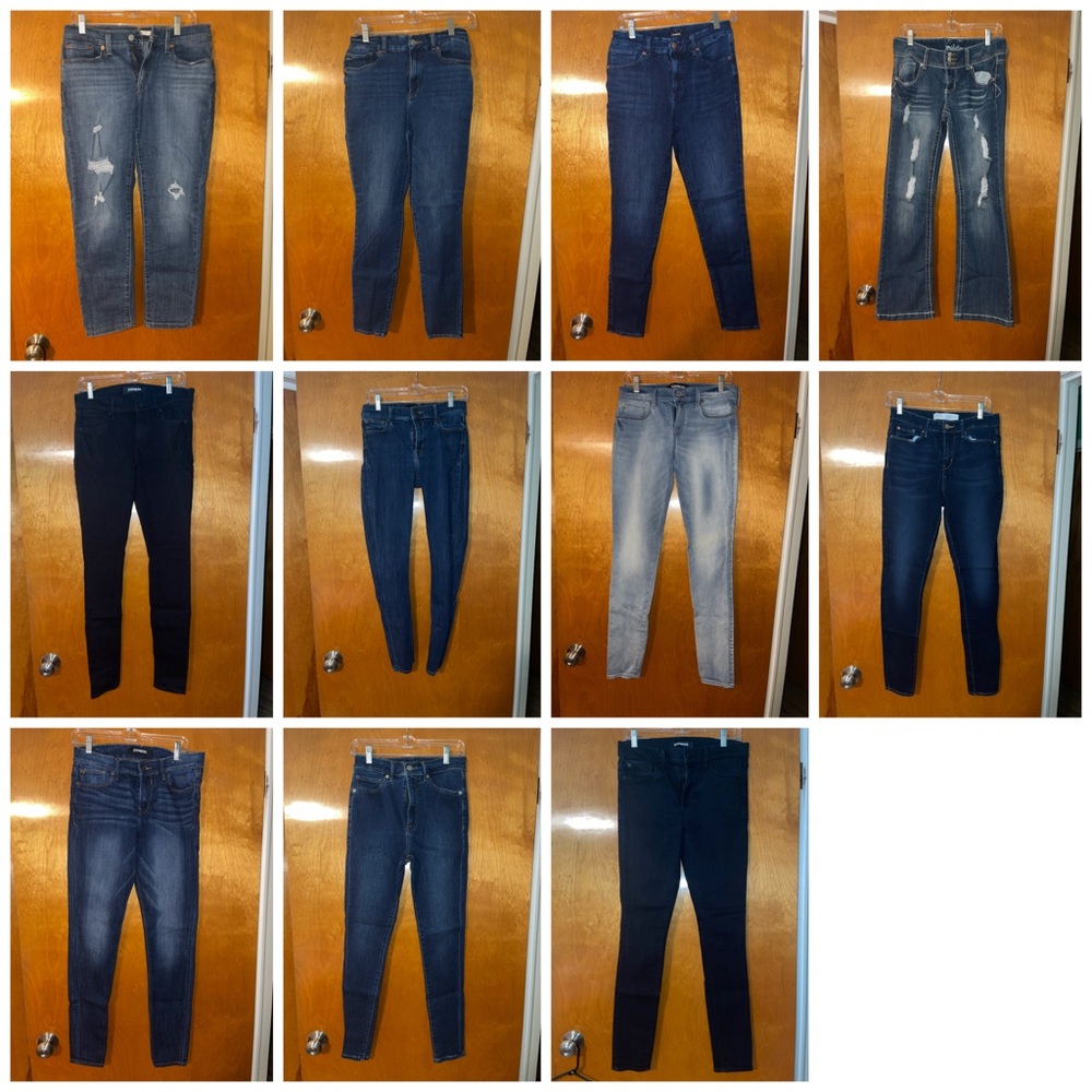 Lot of denim jeans ( Express , Reign, Levi’s )